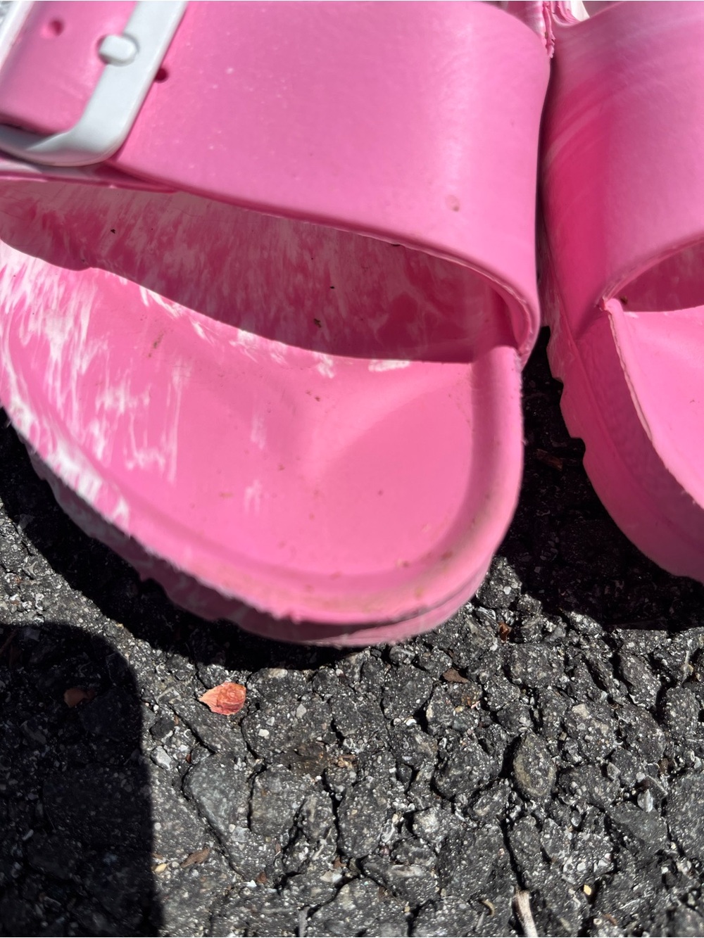 Birkenstock women’s Pink and White Double Buckle EVA Sandals - Picture 5 of 8